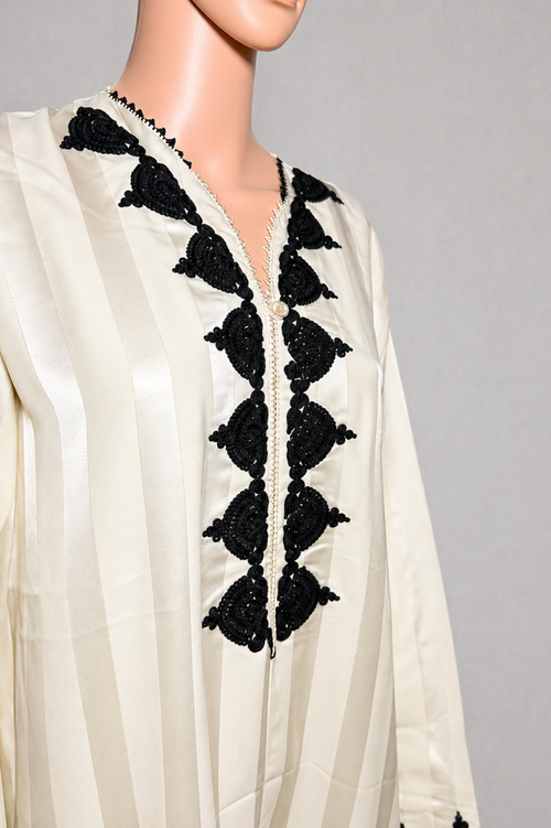 Abaya Jawhara Blanche Crème