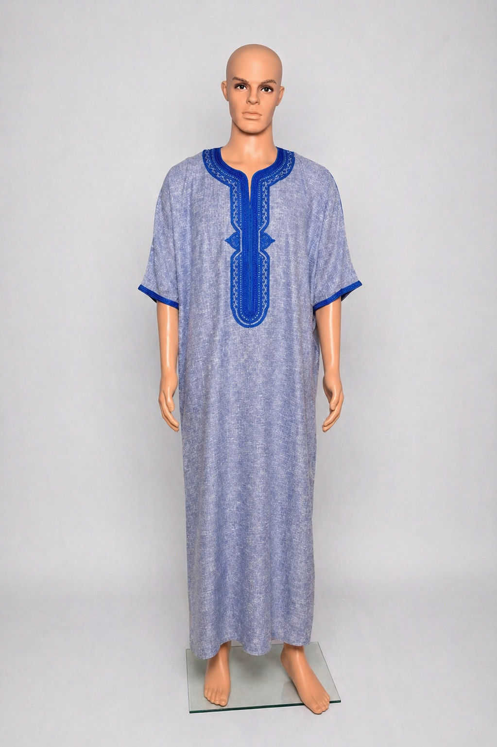 Abaya tissu flammé - manches courtes