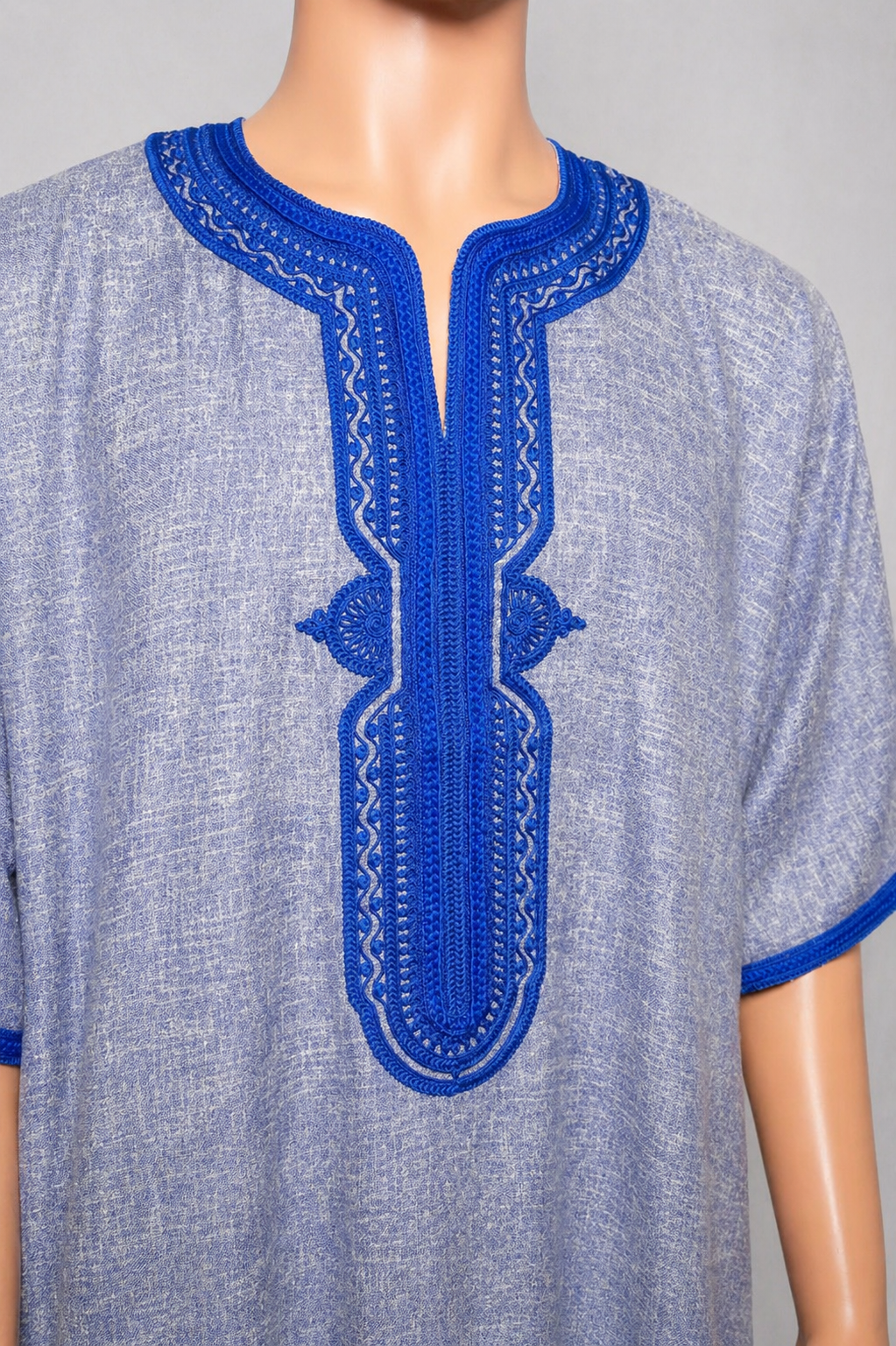 Abaya tissu flammé - manches courtes