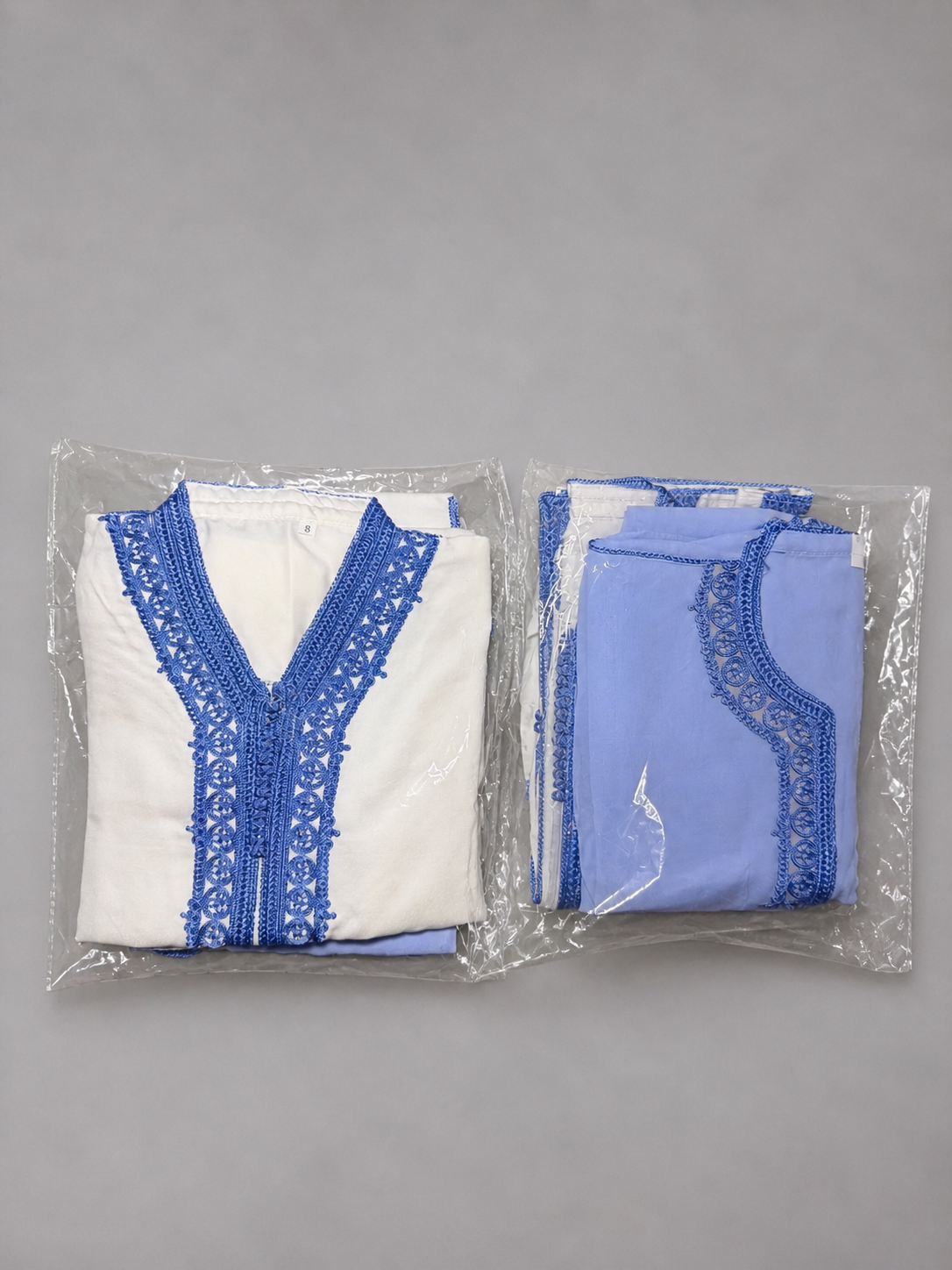 Jabador homme enfant 3 pièces - Blanc cassé et Bleu ciel