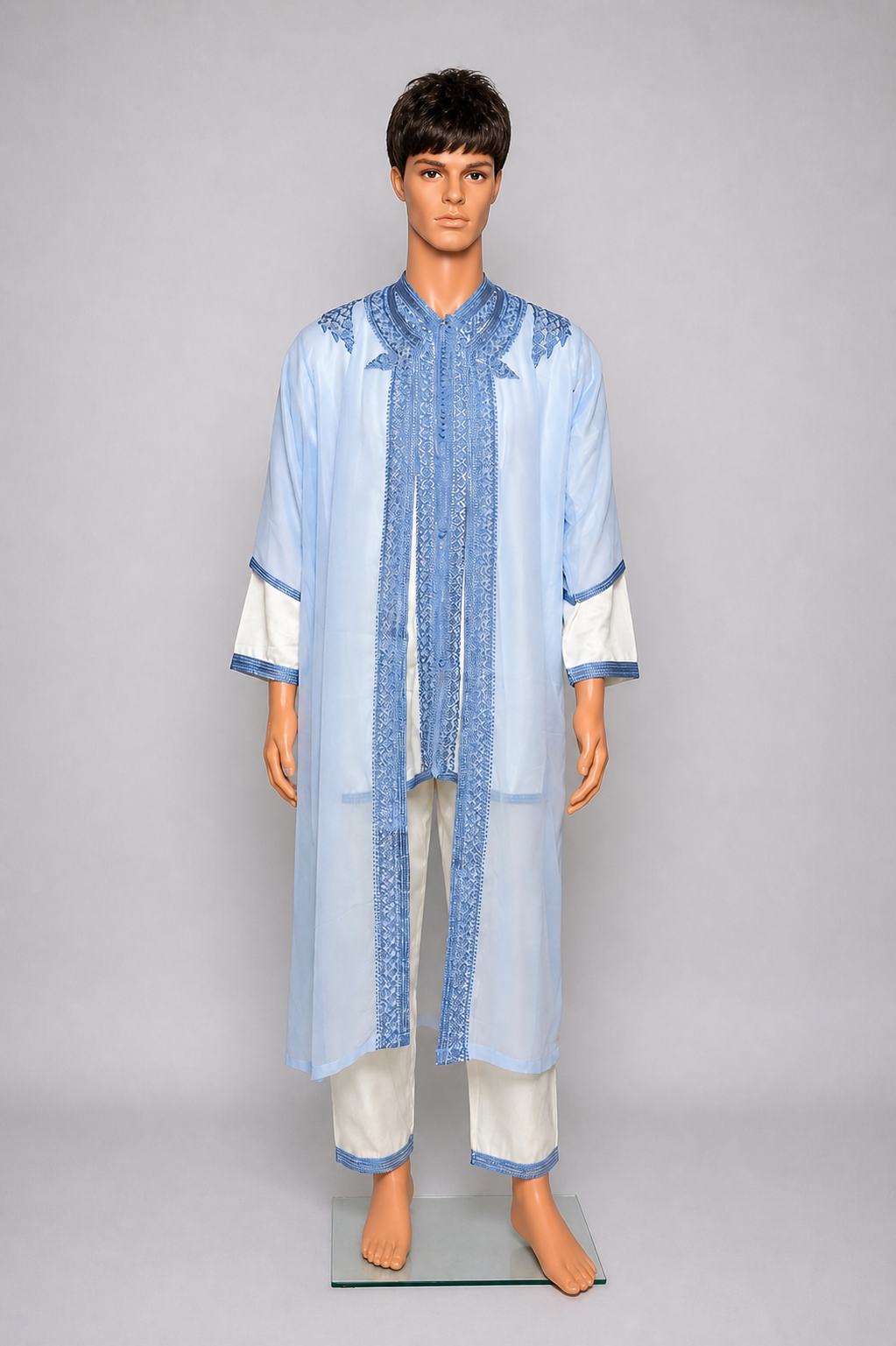Jabador homme enfant 3 pièces - Blanc cassé et Bleu ciel