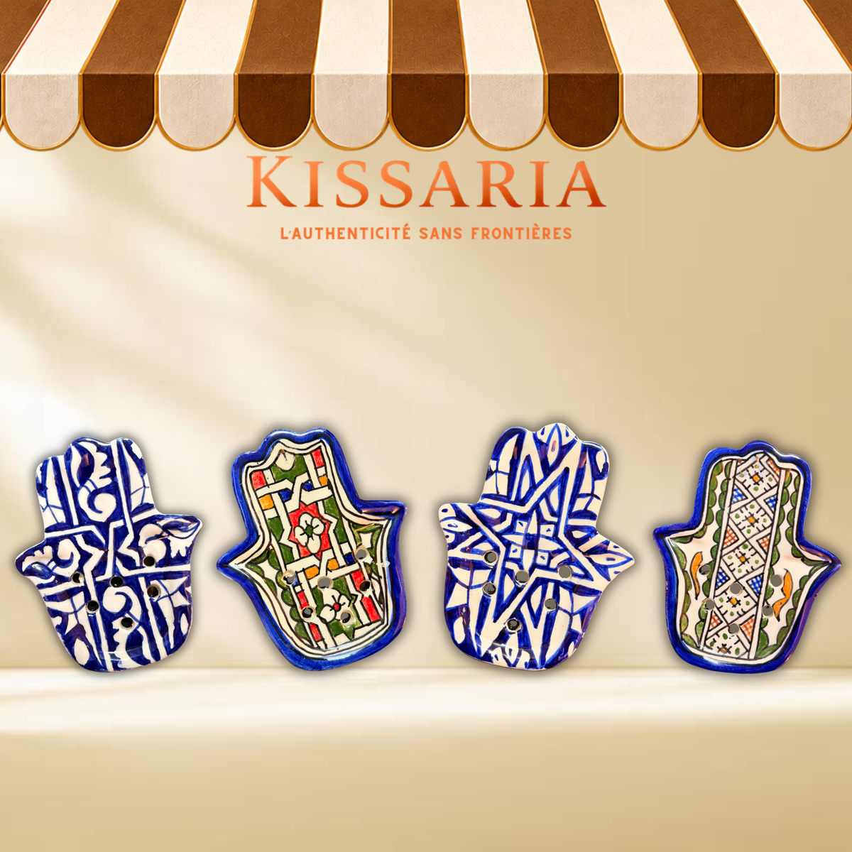 Porte-savon en céramique en forme de Khmissa