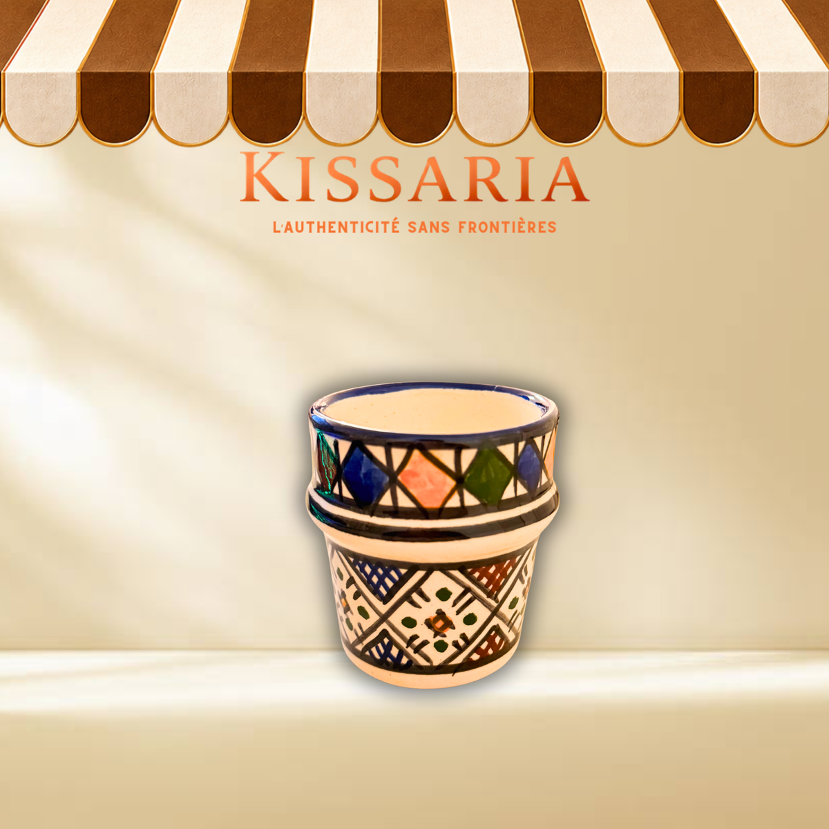 Tasse à café marocaine multicolore