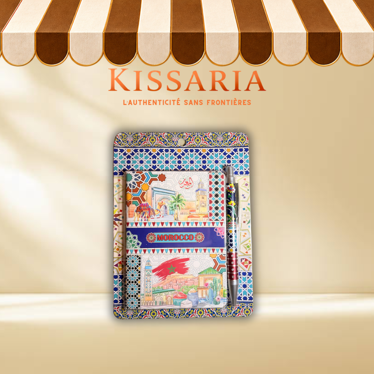 Carnet Morocco avec stylo assorti - Motifs marocains