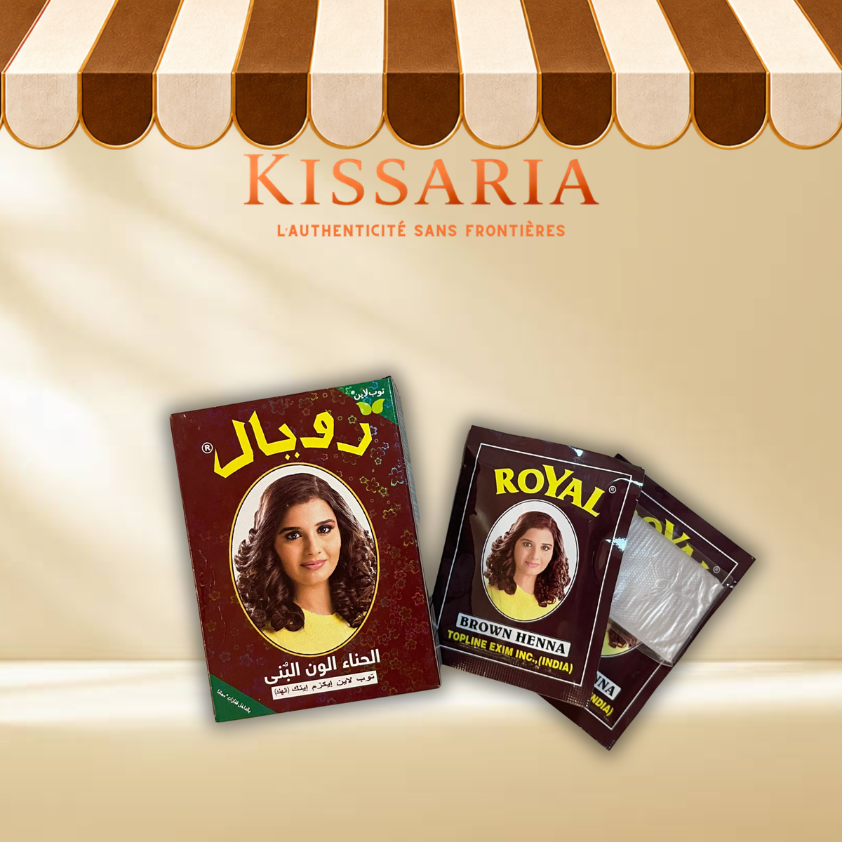Henna Royal Marron ( 6 sachets et Gant )