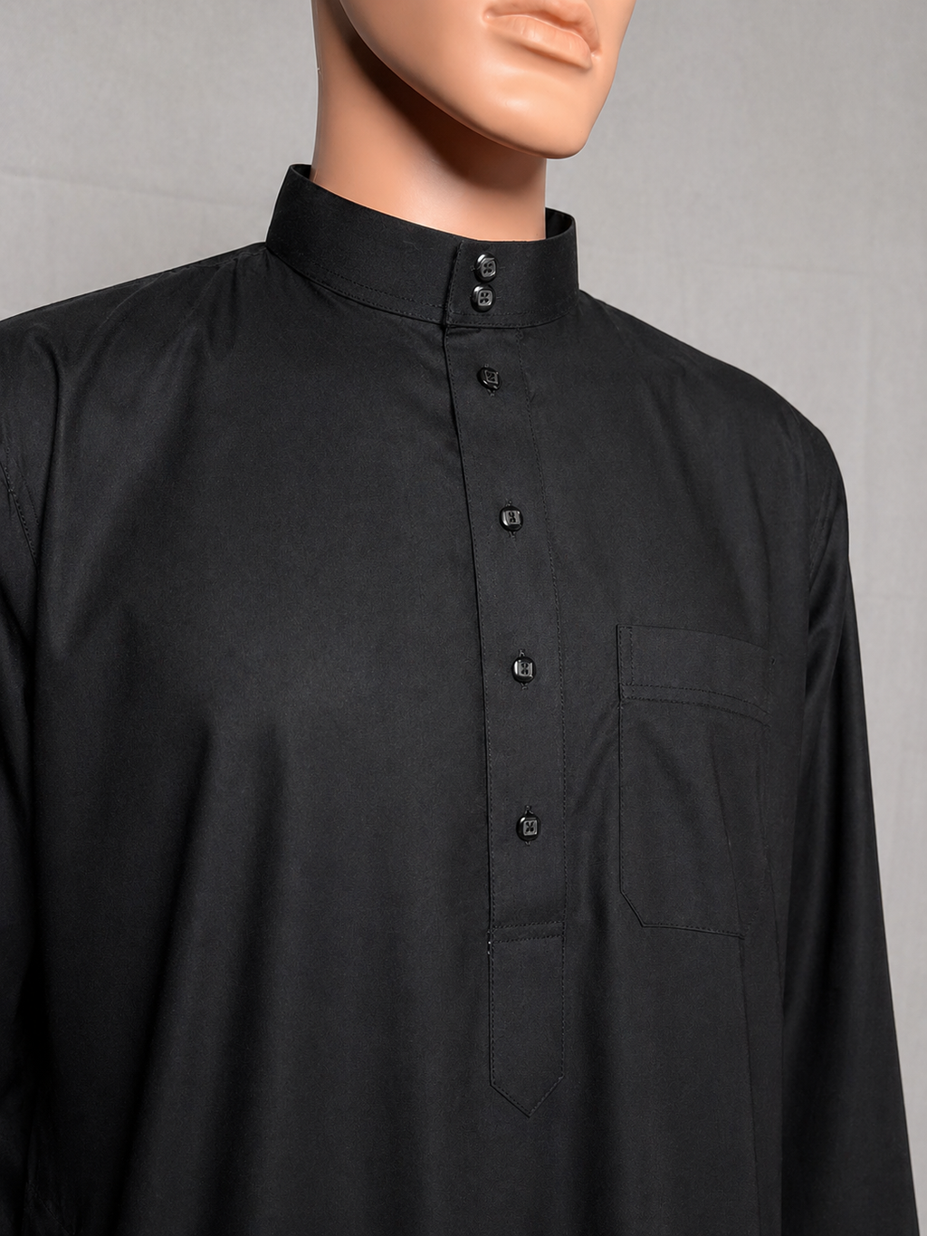 Qamis Noir Classique Homme et Enfant